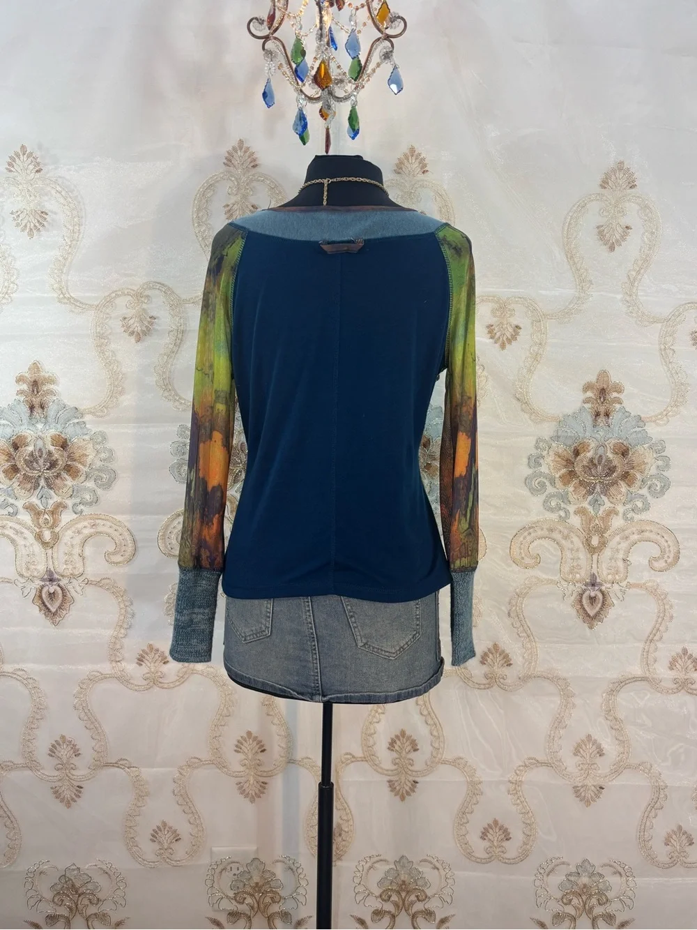 ✨Vintage Y2K Mixed Media Tie Dye Sweater Top✨